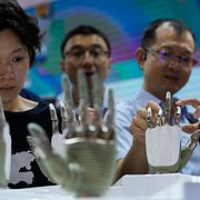 Illustrationsbild. WAIC-mässan i Shanghai 2024. 