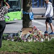 MALMÖ 2026-05-25 
Minnesplats för flickan som dog i olyckan.