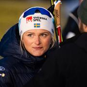 Frida Karlsson efter loppet. 