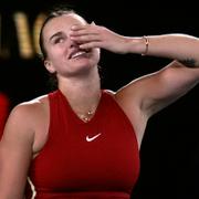 Aryna Sabalenka jublar.