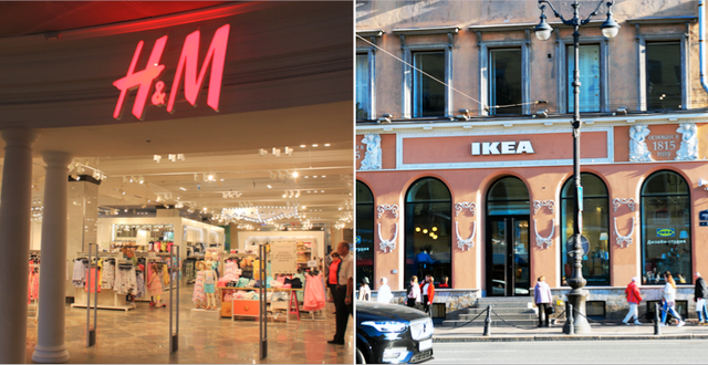 H&M och Ikea i St Petersburg.  Shutterstock