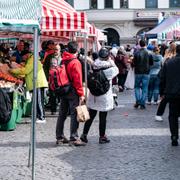 Torghandel på Möllevångstorget i Malmö, arkivfoto.