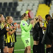 Häckens Hanna Karlsson efter onsdagens fotbollsmatch i Uefa Women's Champions League mellan BK Häcken och Juventus FC.