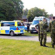 Polisen och hemvärnet i Ljusne.