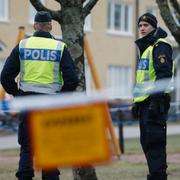 Polisen på plats i Uppsala.