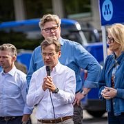 Moderata ministrarna Pål Jonson, Ulf Kristersson, Gunnar Strömmer, Elisabeth Svantesson och Maria Malmer Stenergard. Illustrationsbild.
