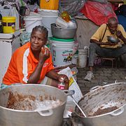Matförsäljare på Haiti.