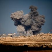 Arkivbild från en tidigare attack i Gaza. 