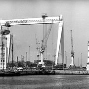 Kockumskranen i Malmö, 1984.