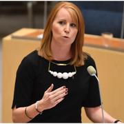 Annie Lööf i riksdagen.