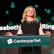 Arkivbild från valdagen: Centerpartiets partiledare Elisabeth Thand Ringqvist (C) talar under Centerpartiets valvaka på Sergel Hub.