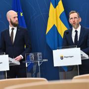 Minister för civilt försvar Carl-Oskar Bohlin (M) och socialminister Jakob Forssmed (KD).