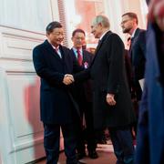 Kinas president Xi Jinping under ett möte med sin ryske motsvarighet i Moskva. 