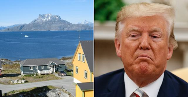 Grönland t.v. Donald Trump t.h. TT