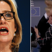 Amber Rudd/klipp från den film som visar händelsen.