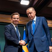 Arkivbild på Kristersson och Erdogan från 2022. 