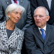 Christine Lagarde och Tysklands finansminister Wofgang Schäuble.