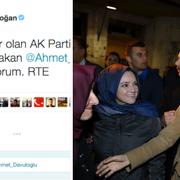 Erdogans tweet, Erdogan och anhängare på söndagen.