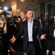 Peter Pellegrini på valkvällen. 
