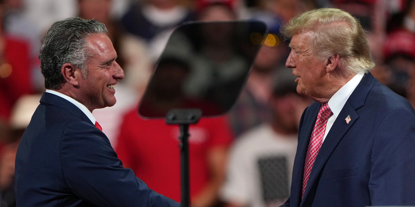 President Donald Trump tillsammans med Ty Masterson.