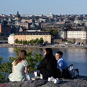 Vy över Stockholm från Skinnarviksberget.