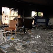 Bild från det amerikanska konsulatet i Libyen efter terrordådet.