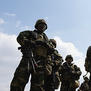 Bild från urananrikningsanläggningen i Natanz i centrala Iran 2019/Amerikanska soldater.