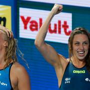 Michelle Coleman och Jennie Johansson vid sim-VM i Kazan 2015.