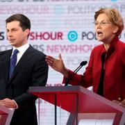 Pete Buttigieg och Elizabeth Warren. 