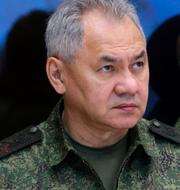 Generalen Sergej Surovikin och Sergej Sjojgu i decmber förra året.  Gavriil Grigorov / AP