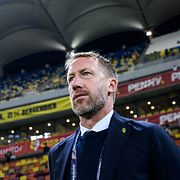 Graham Potter efter bortamatchen mot Rumänien.