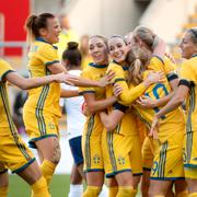 Sverige under gårdagens match mot England.