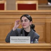 Klimat- och miljöminister Romina Pourmokhtari (L) frågas ut i Konstitutionsutskottet, KU, om sitt uttalande och agerande i fråga om behovet av ny kärnkraft.