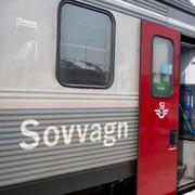 Sovvagn vid Kiruna station på Malmbanan.
