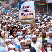 Bild från protester i Bangladesh, 20 maj. 