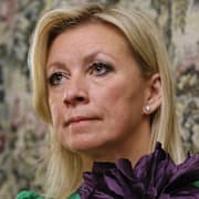 Maria Zacharova under en tidigare presskonferens.  