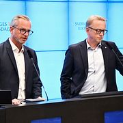 
Socialdemokraternas ekonomisk-politiska talesperson Mikael Damberg och energi- och näringspolitisk talesperson Fredrik Olovsson.