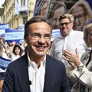 Moderaternas ordförande Ulf Kristersson (M) inledde sin valturné på Blaiseholmen tidigare i dag.