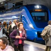 Tåg på Malmö station. 