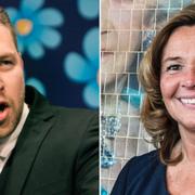 SD:s Mattias Karlsson och Grand Hotels vd Pia Djupmark.