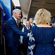 Statsminister Jonas Gahr Støre anländer till Kyiv.