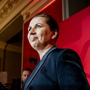 Mette Frederiksen på valkvällen.