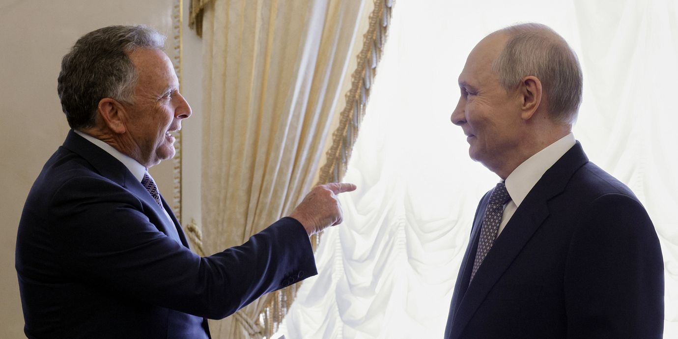Witkoff och Putin under onsdagens möte. 
