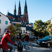 Uppsala domkyrka/översiktsbild av Kiruna.