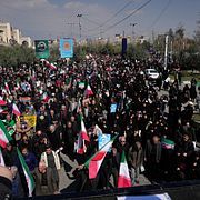 Regimtrogna demonstranter protesterade i Teheran tidigare i veckan. 