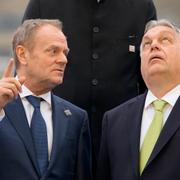 Polens premiärminister Donald Tusk och Ungerns motsvarighet Viktor Orbán. 