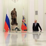 Vladimir Putin i Moskva på onsdagen.