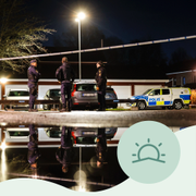 Polisen på plats i Västerås.