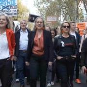 Bild från demonstrationen i Melbourne. 