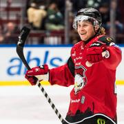 Malmö Redhawks Lauri Pajuniemi jublar efter sista straffen. 